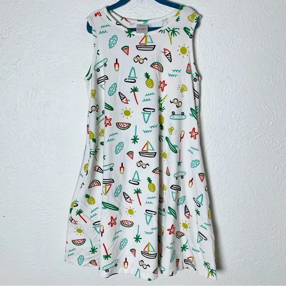 Hanna Andersson Beachy Summer Swing Dress Sleeveless Sz 140/10